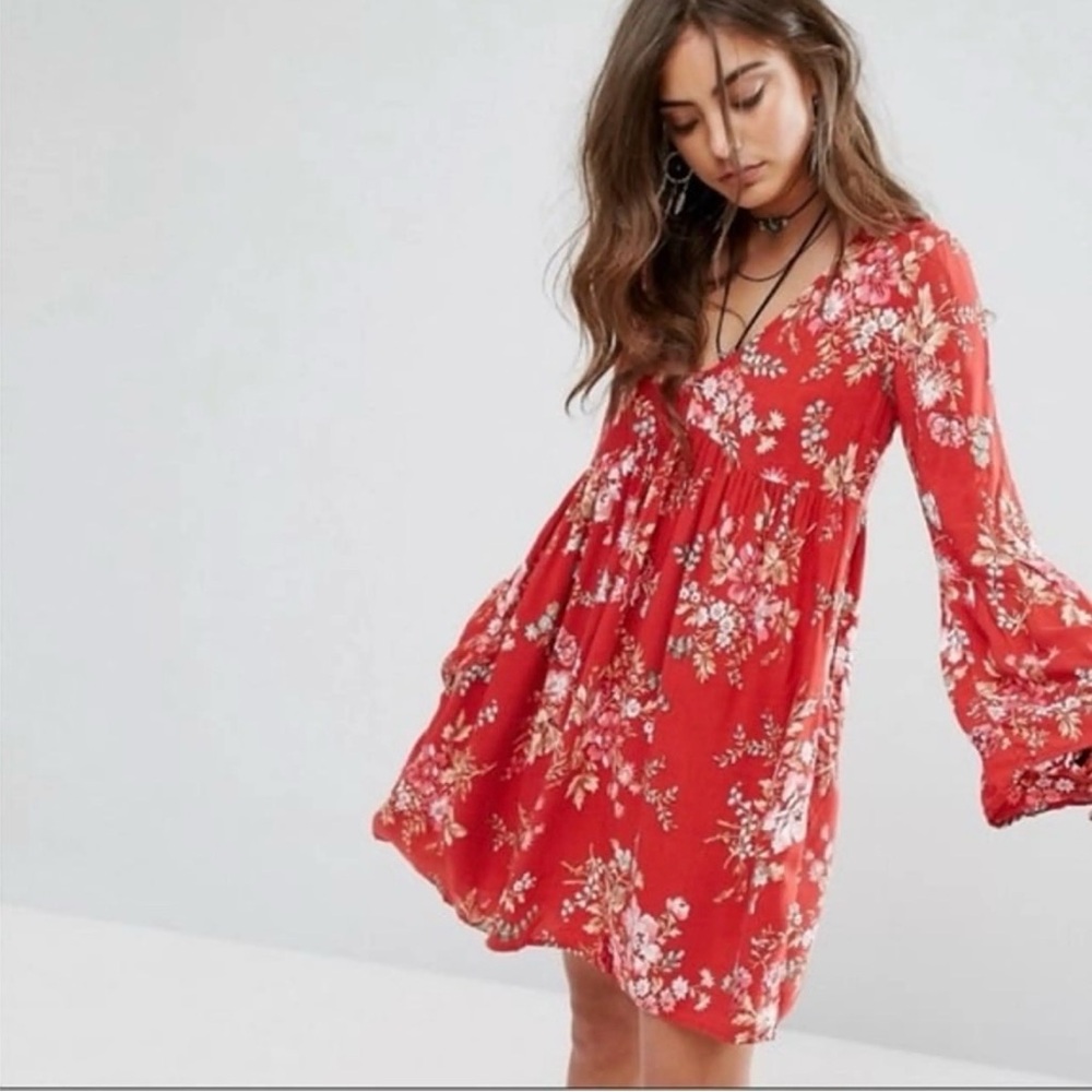 Denim & Supply Ralph Lauren babydoll floral cottagecore bell sleeve midi dress M